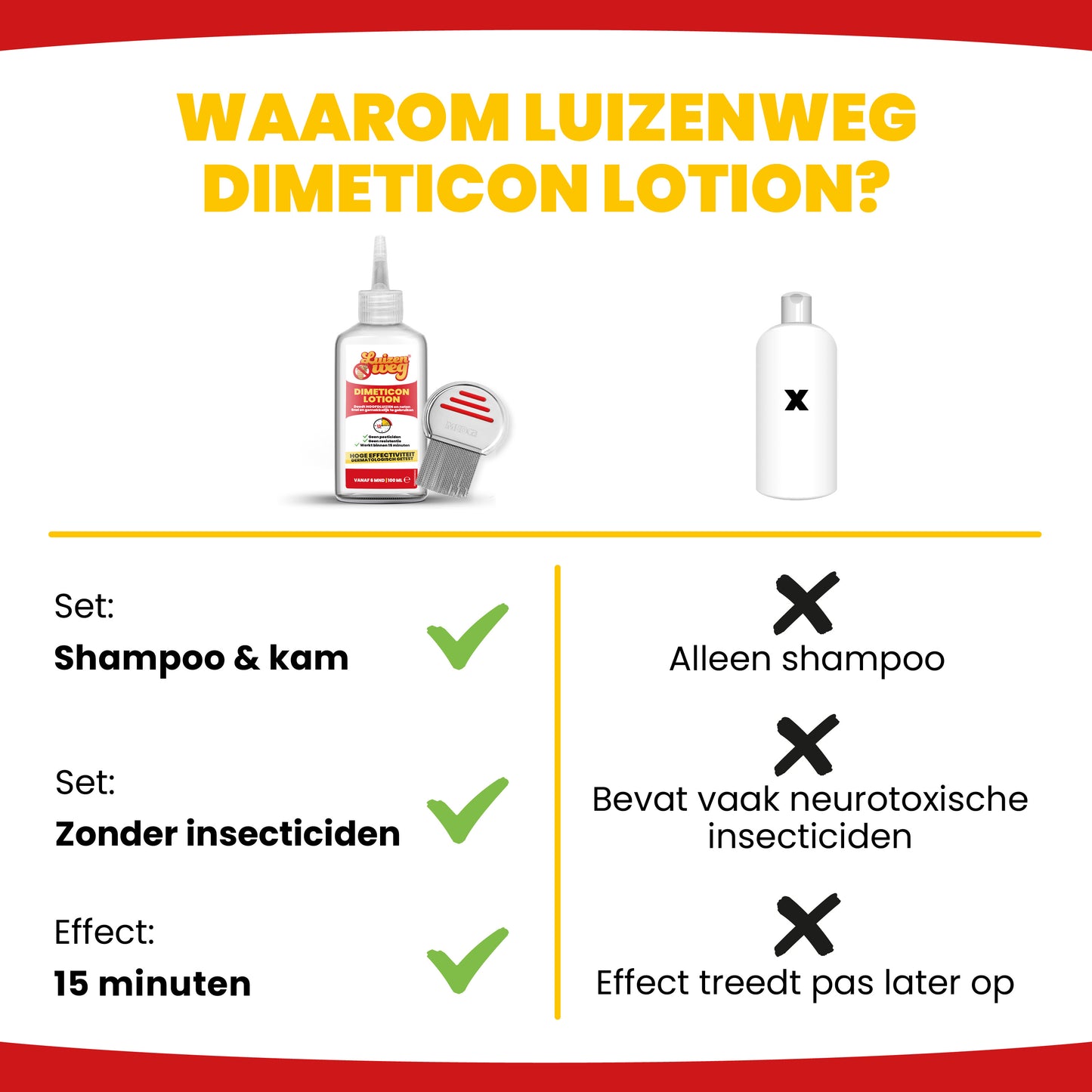 LuizenWeg Luizenshampoo Dimeticon 97% lotion 100 ml met hoge kwaliteit stalen doorkammer