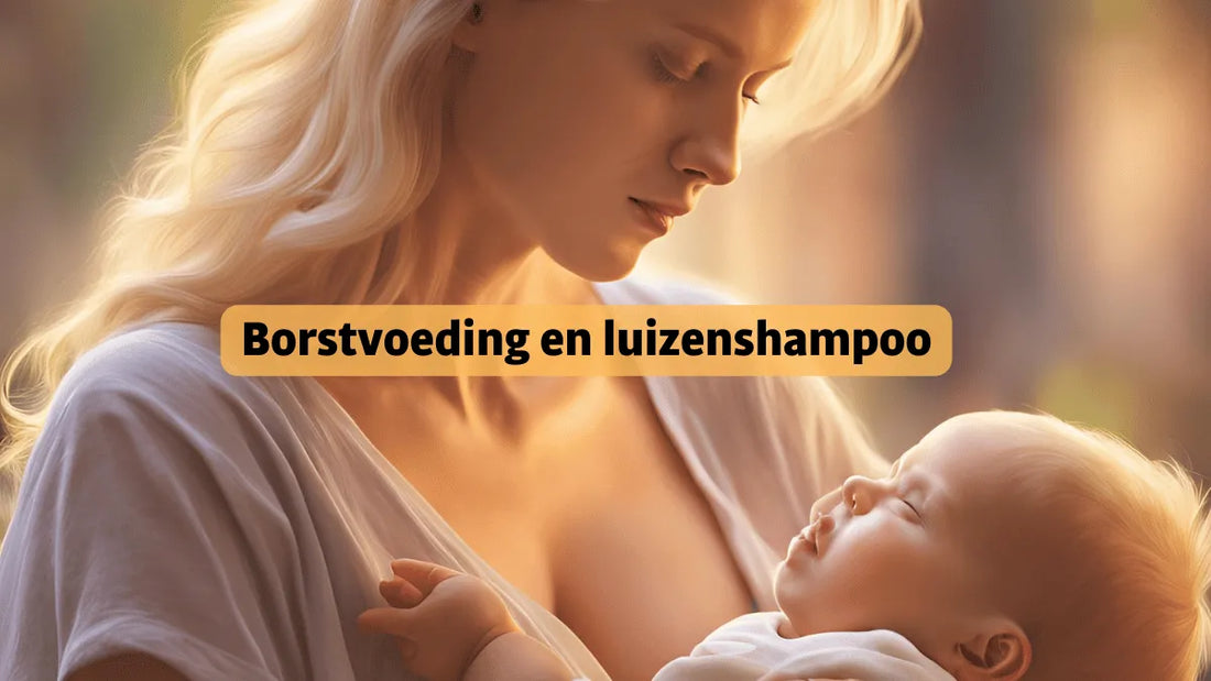 Borstvoeding bij  hoofdluizen. Moeder met baby in handen die borstvoeding krijgt